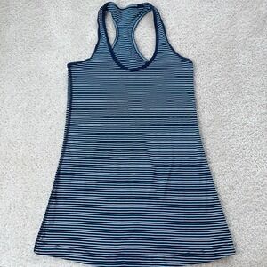 Lululemon Tank Racer Back Blue Striped Women Sz 2